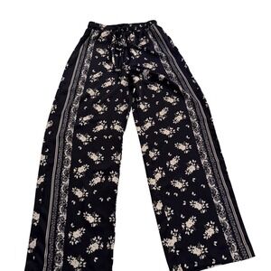House of Harlow 1960 Navy White Floral Wide Leg Palazzo Pants XS